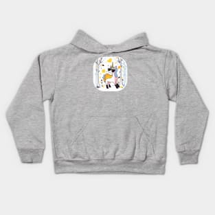 A fancy unicorn ready for the fall Kids Hoodie